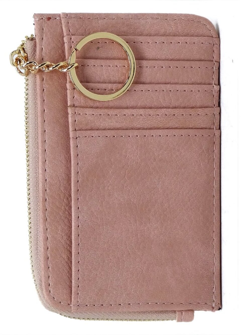 Fashion Card Holder Keychain Wallet - Blush